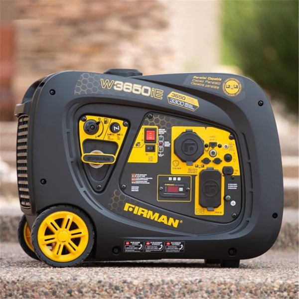 Firman Portable Inverter Generator, Gasoline, 3,300 W Rated, 3,650 W Surge, Electric/Recoil Start FI324642